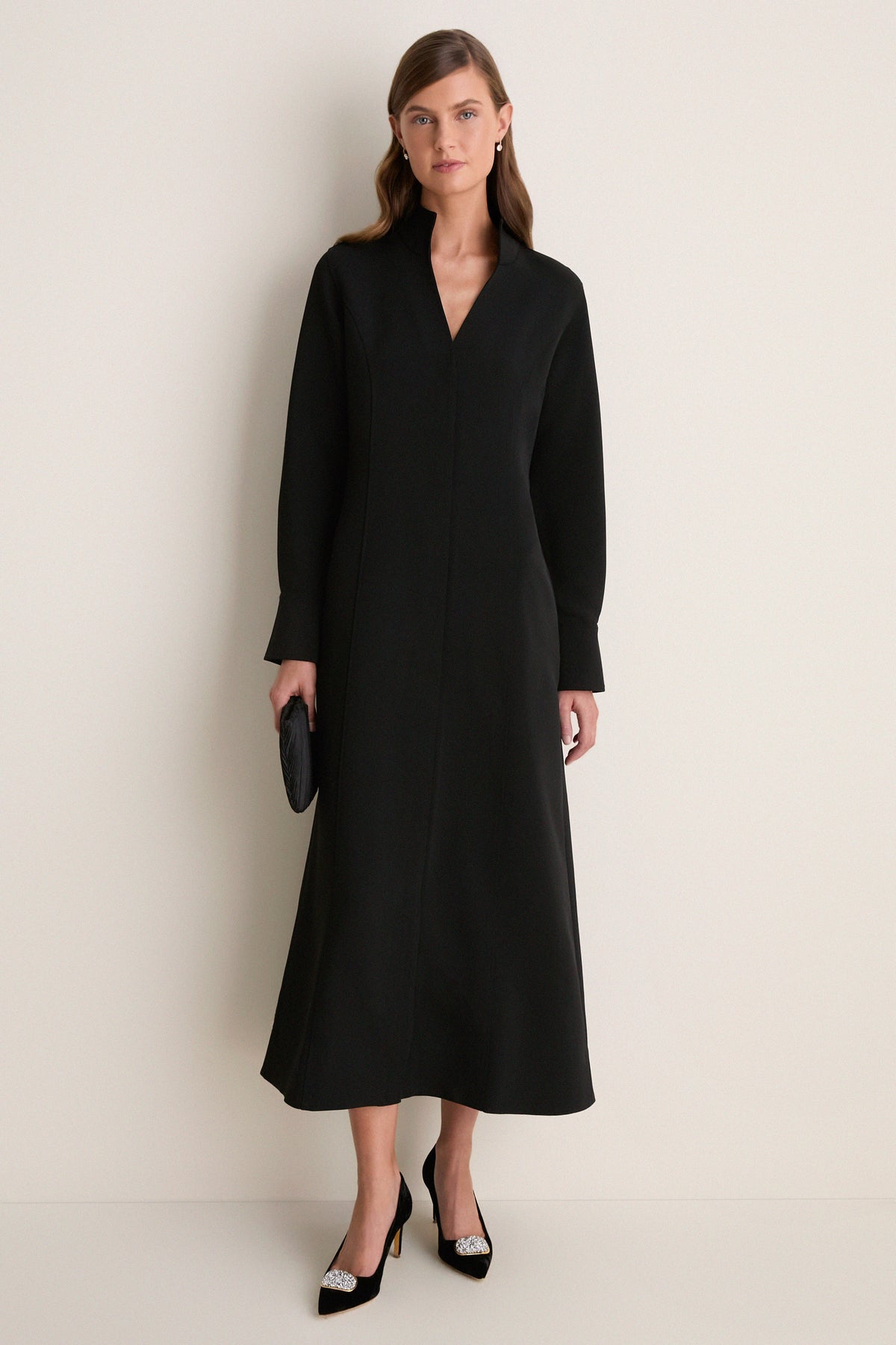 Black Crepe Bessette Maxi Dress