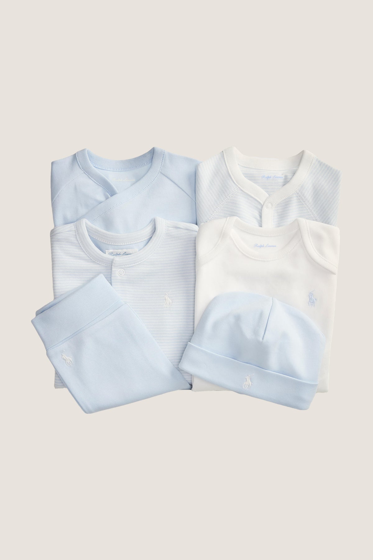 Blue Cotton Interlock Stripe Gift Box Set