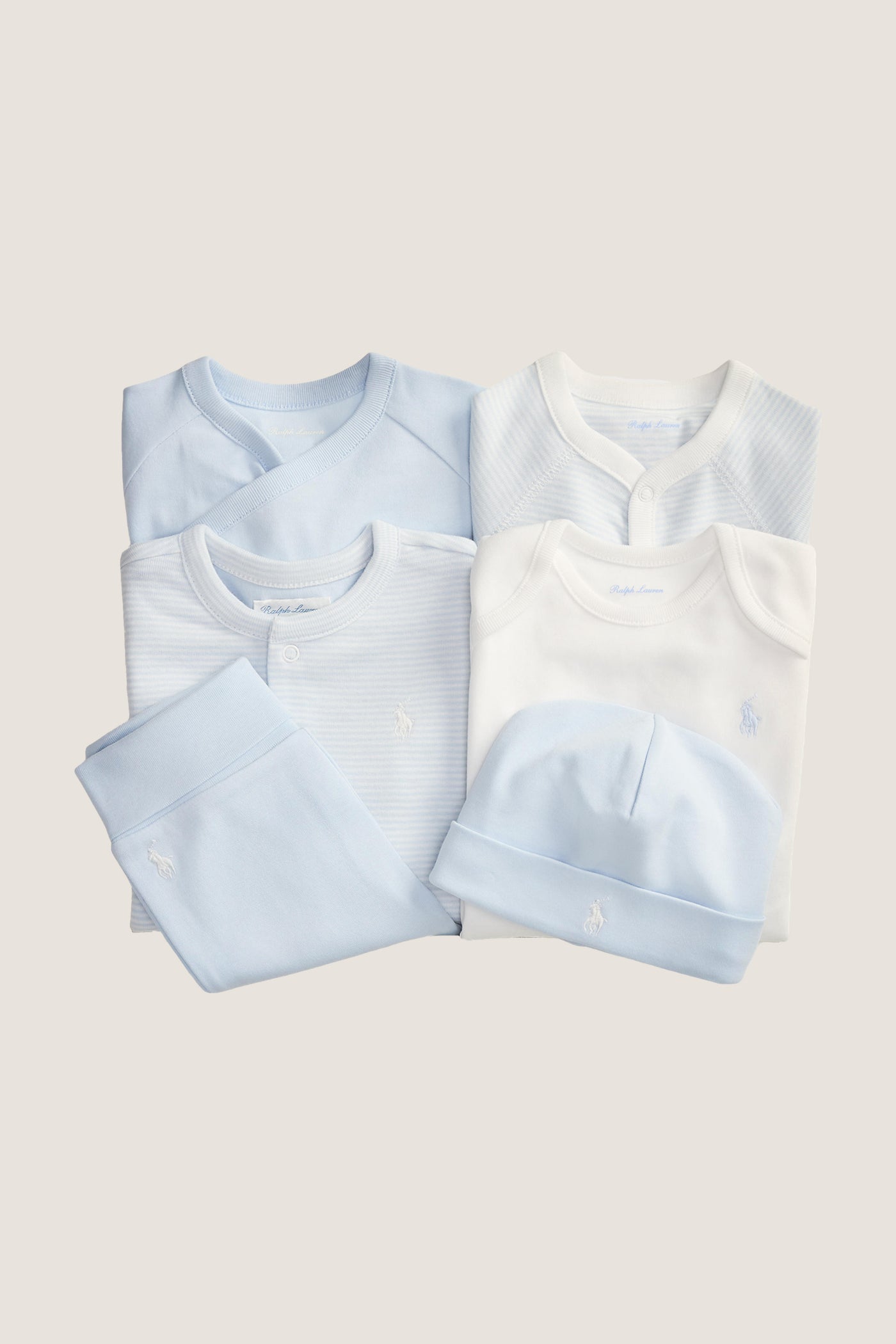 Blue Cotton Interlock Stripe Gift Box Set