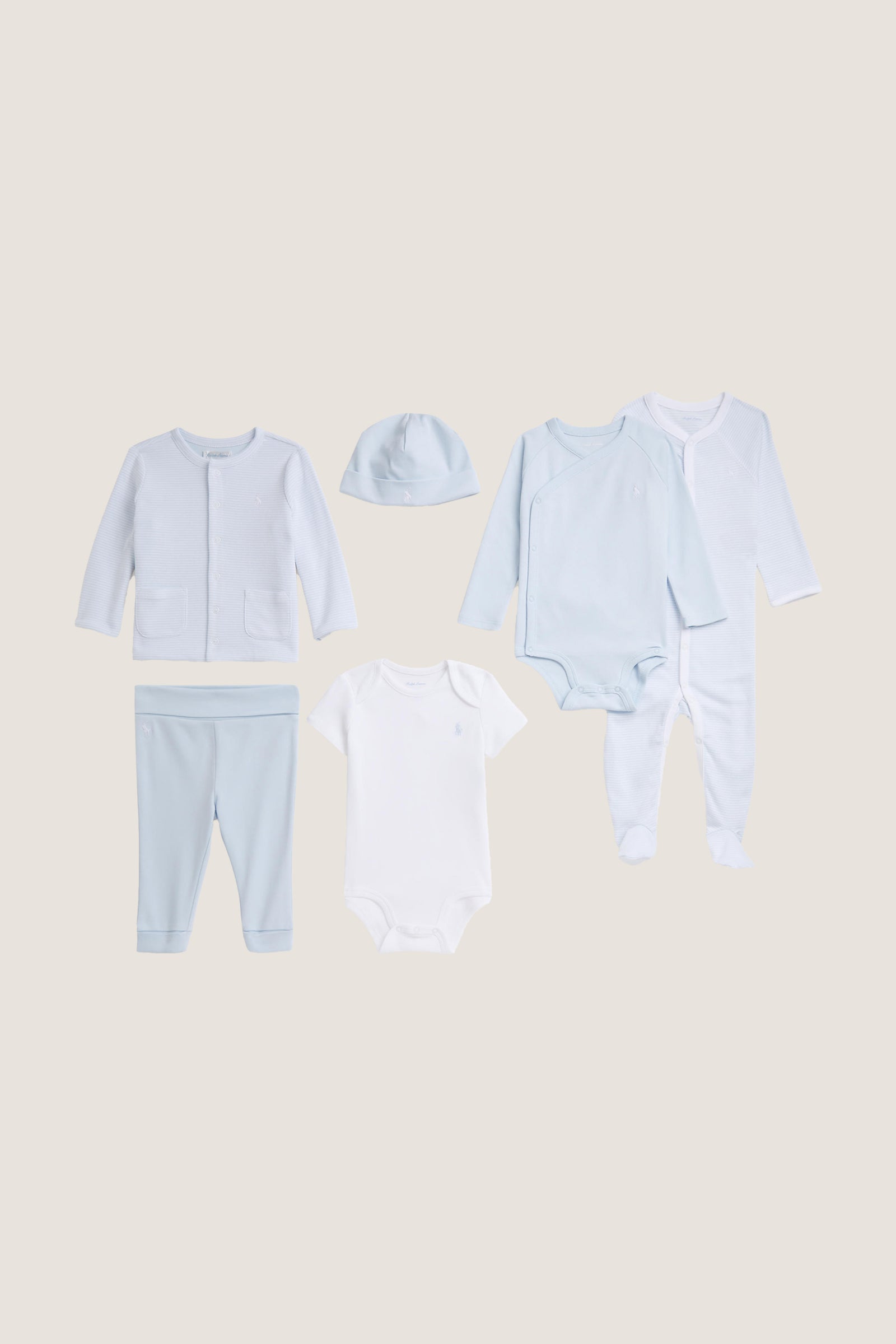 Blue Cotton Interlock Stripe Gift Box Set
