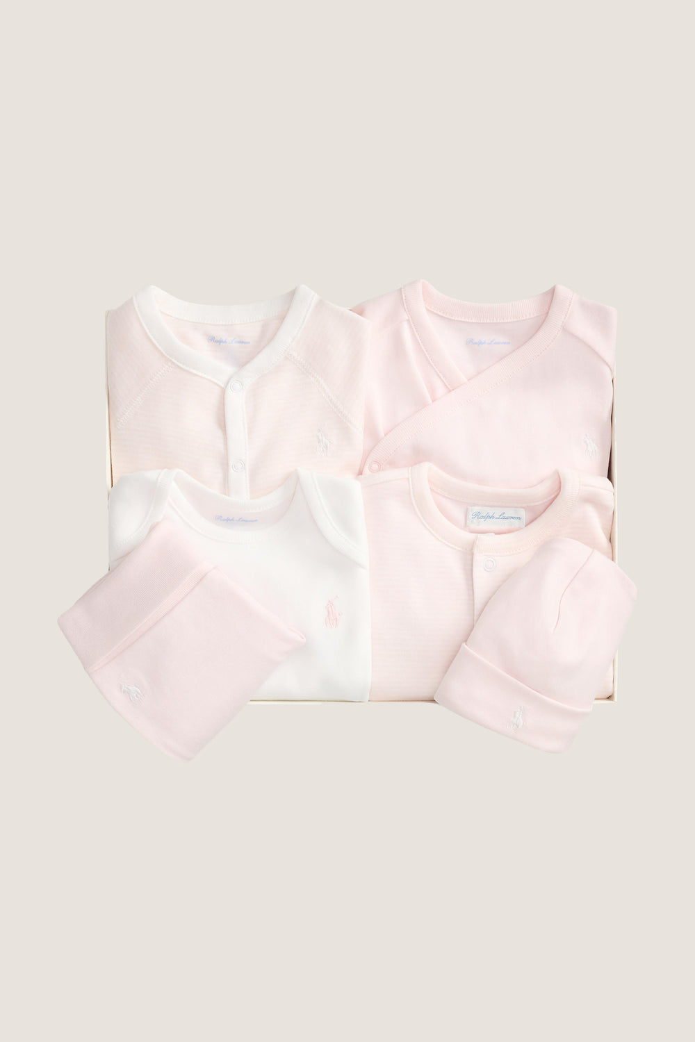 Pink Cotton Interlock Stripe Gift Box Set