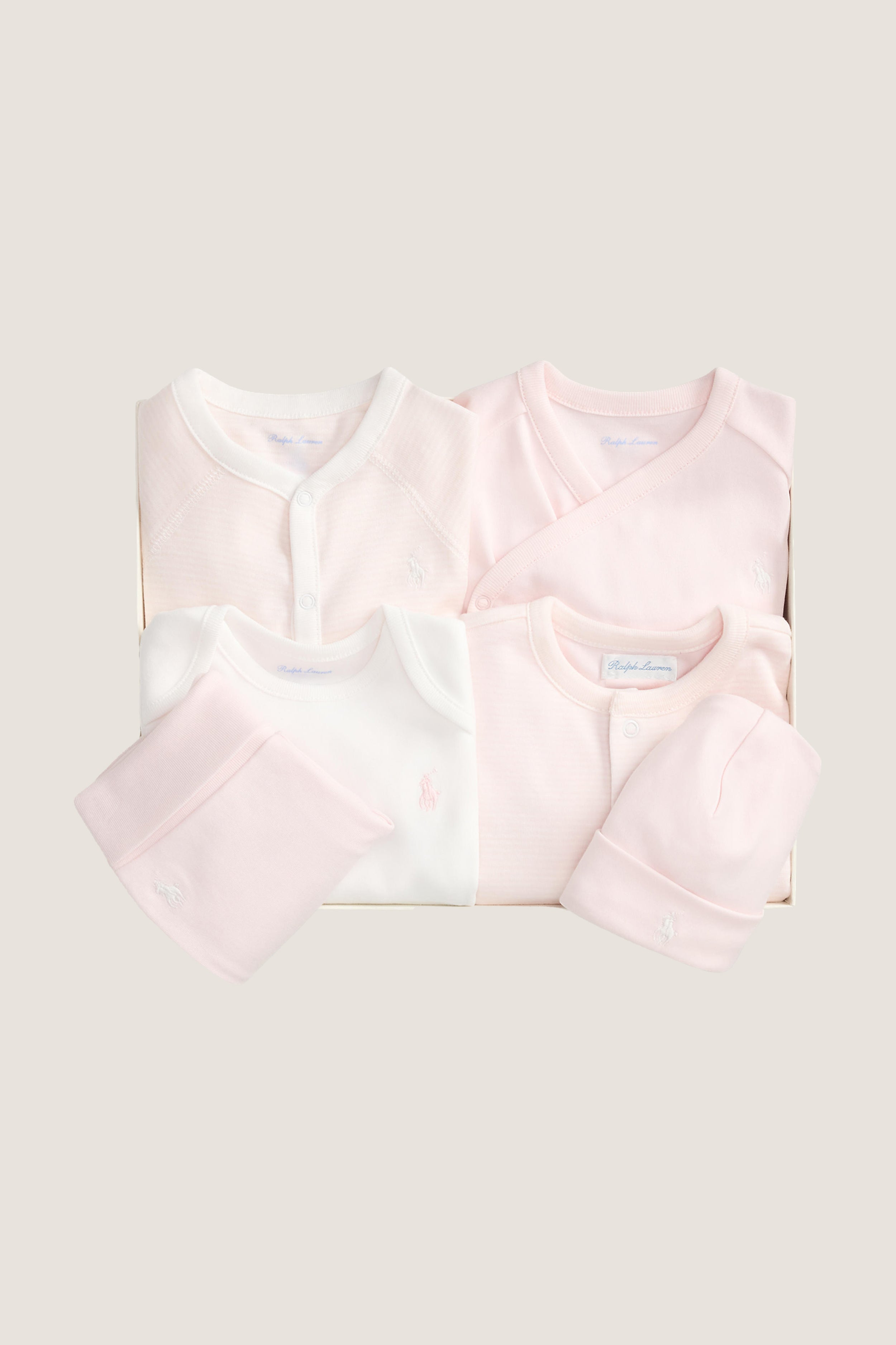 Pink Cotton Interlock Stripe Gift Box Set