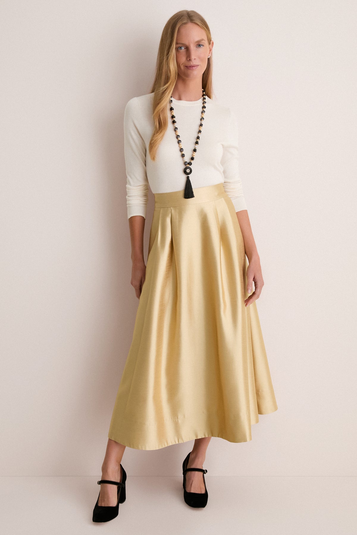 Gold Dupioni Kendall Skirt