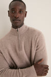 Men's Wheat Cashmere Steve Quarter-Zip