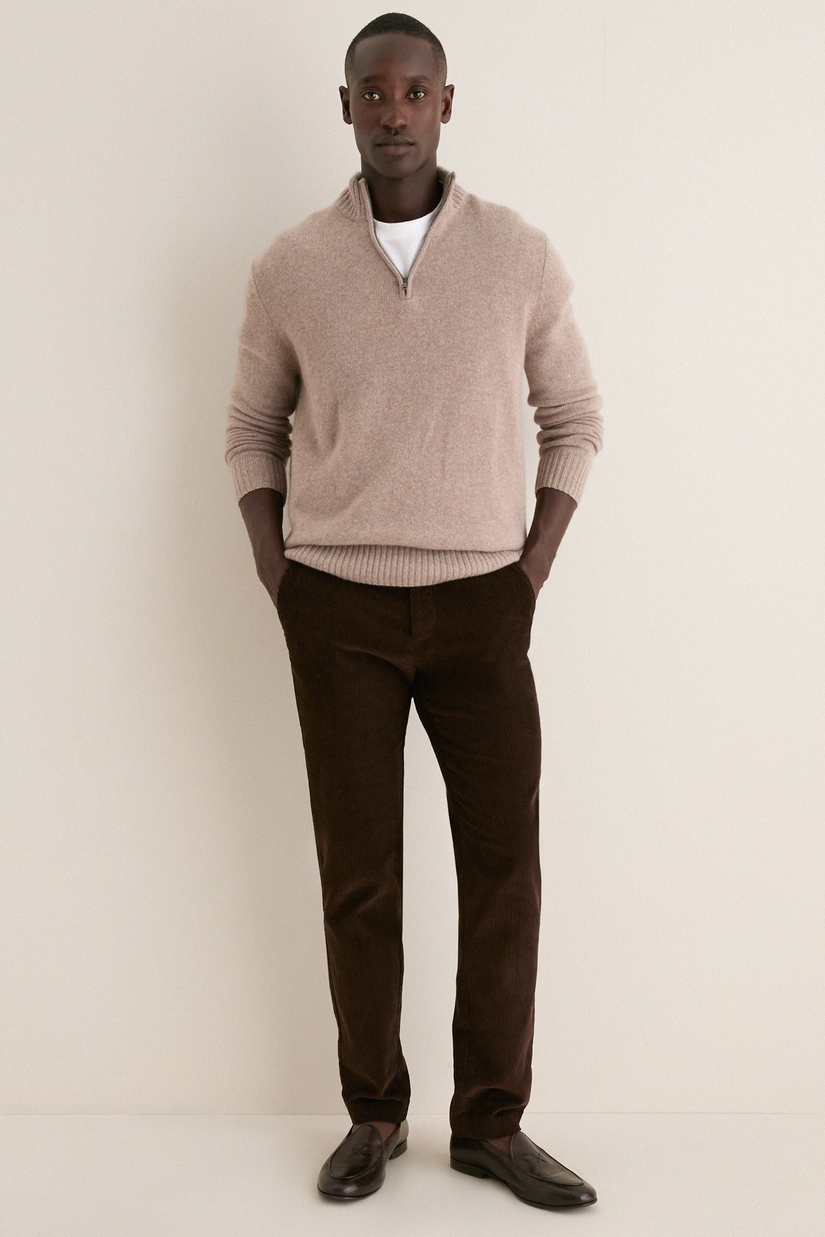 Men's Wheat Cashmere Steve Quarter-Zip