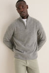 Men's Shadow Gray Cashmere Steve Quarter-Zip