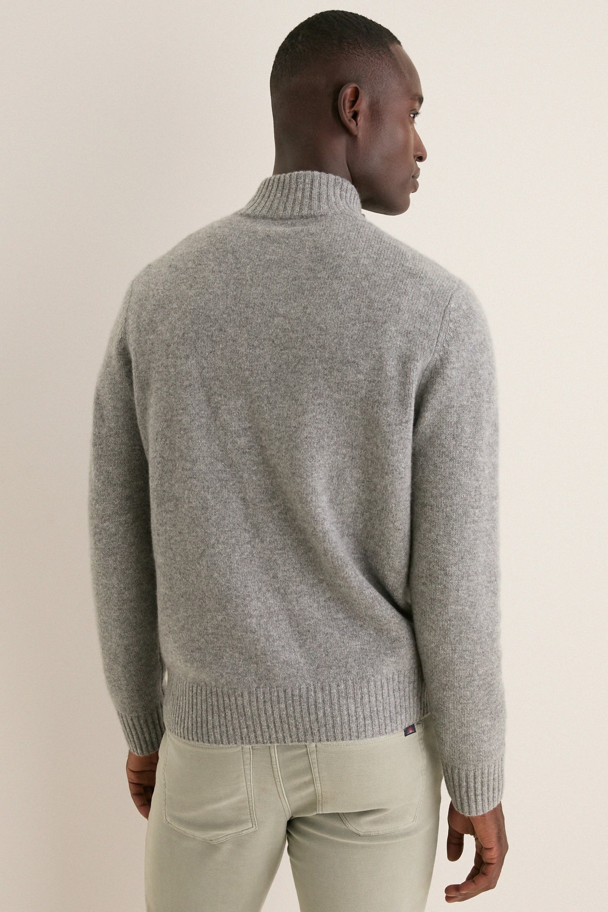 Men's Shadow Gray Cashmere Steve Quarter-Zip