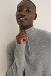 Men's Shadow Gray Cashmere Steve Quarter-Zip