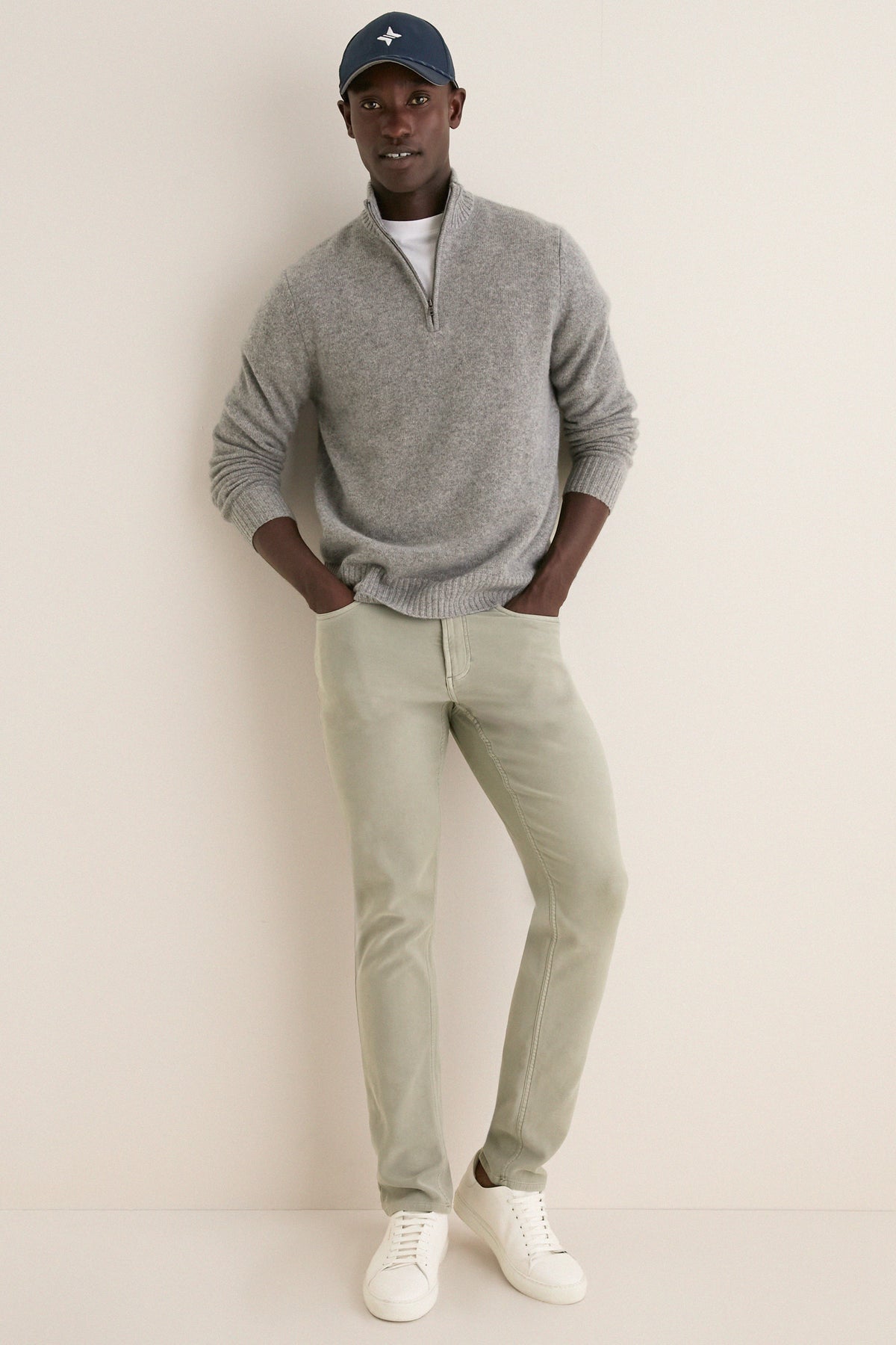 Men's Shadow Gray Cashmere Steve Quarter-Zip