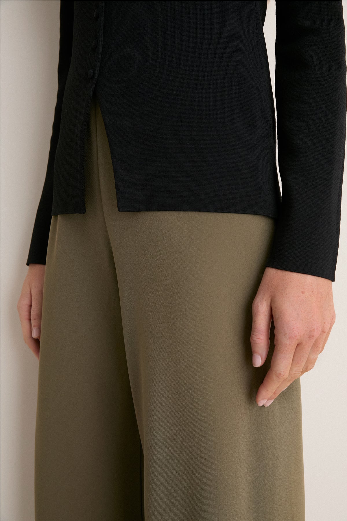 Burnt Olive Crepe Pull On Deja Pants