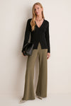 Burnt Olive Crepe Pull On Deja Pants