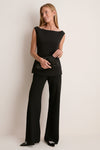 Black Crepe Pull On Deja Pants