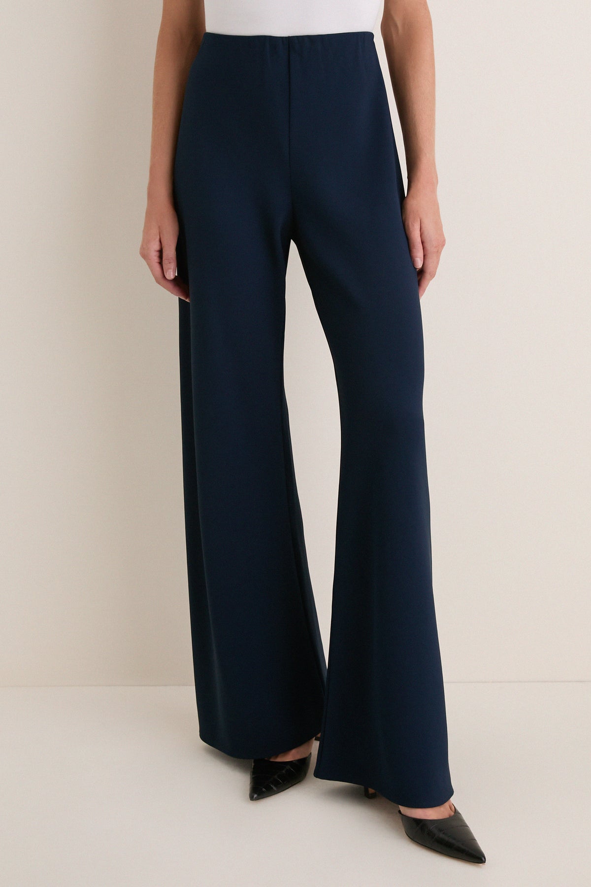 Navy Crepe Pull On Deja Pants