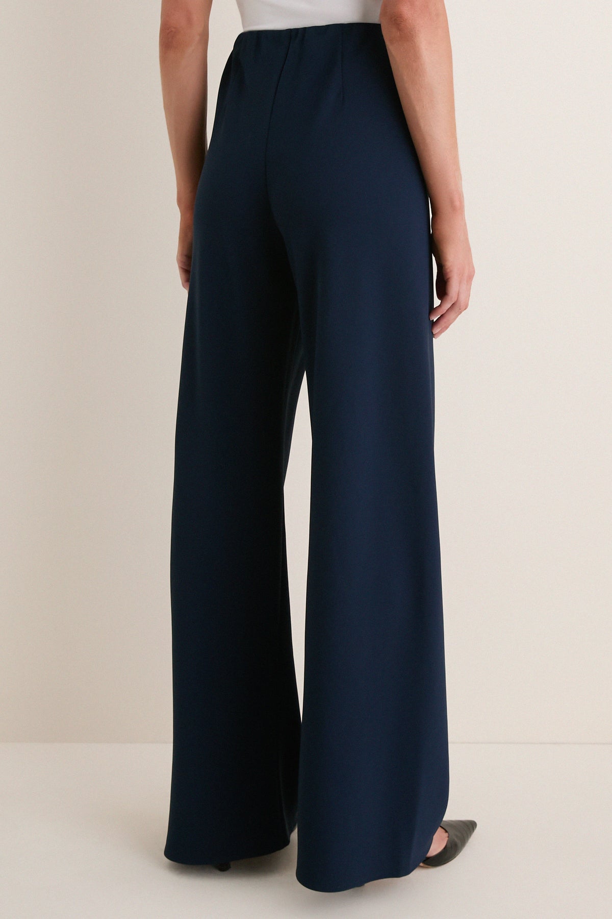 Navy Crepe Pull On Deja Pants
