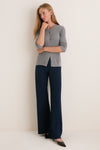 Navy Crepe Pull On Deja Pants