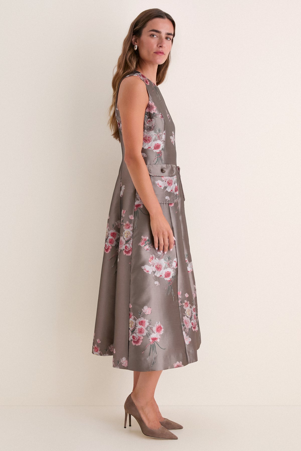 Tea Rose Jacquard Helene Dress