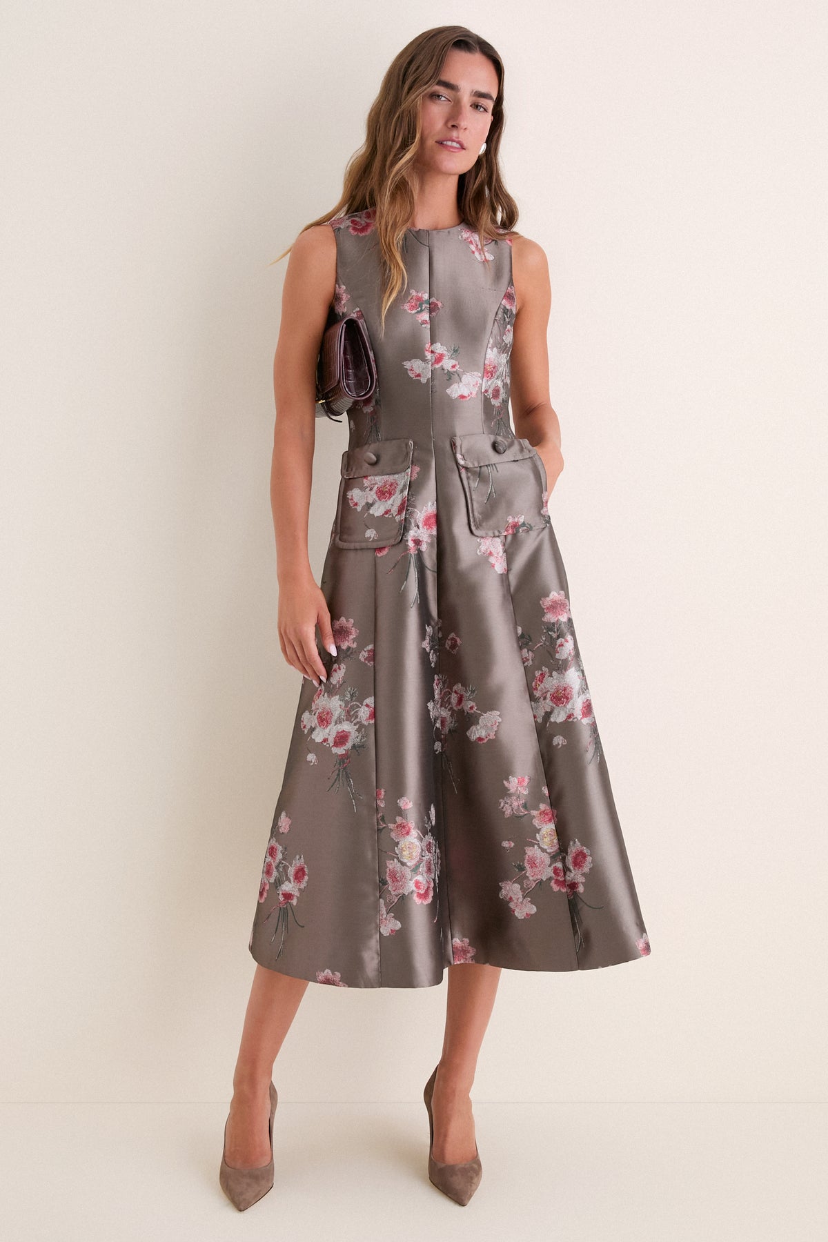 Tea Rose Jacquard Helene Dress