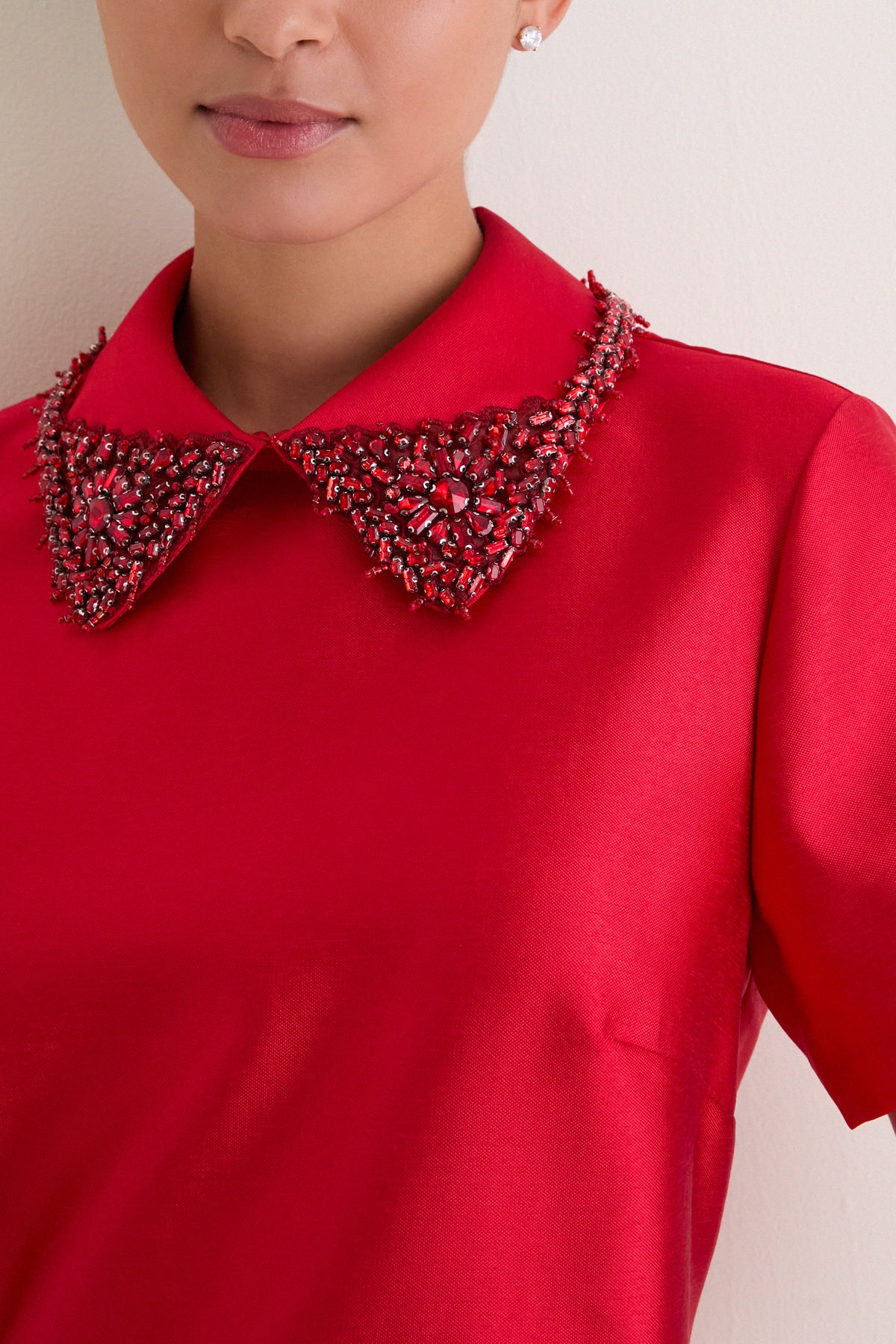 Red Embellished Aurelie Shift Dress | Tuckernuck