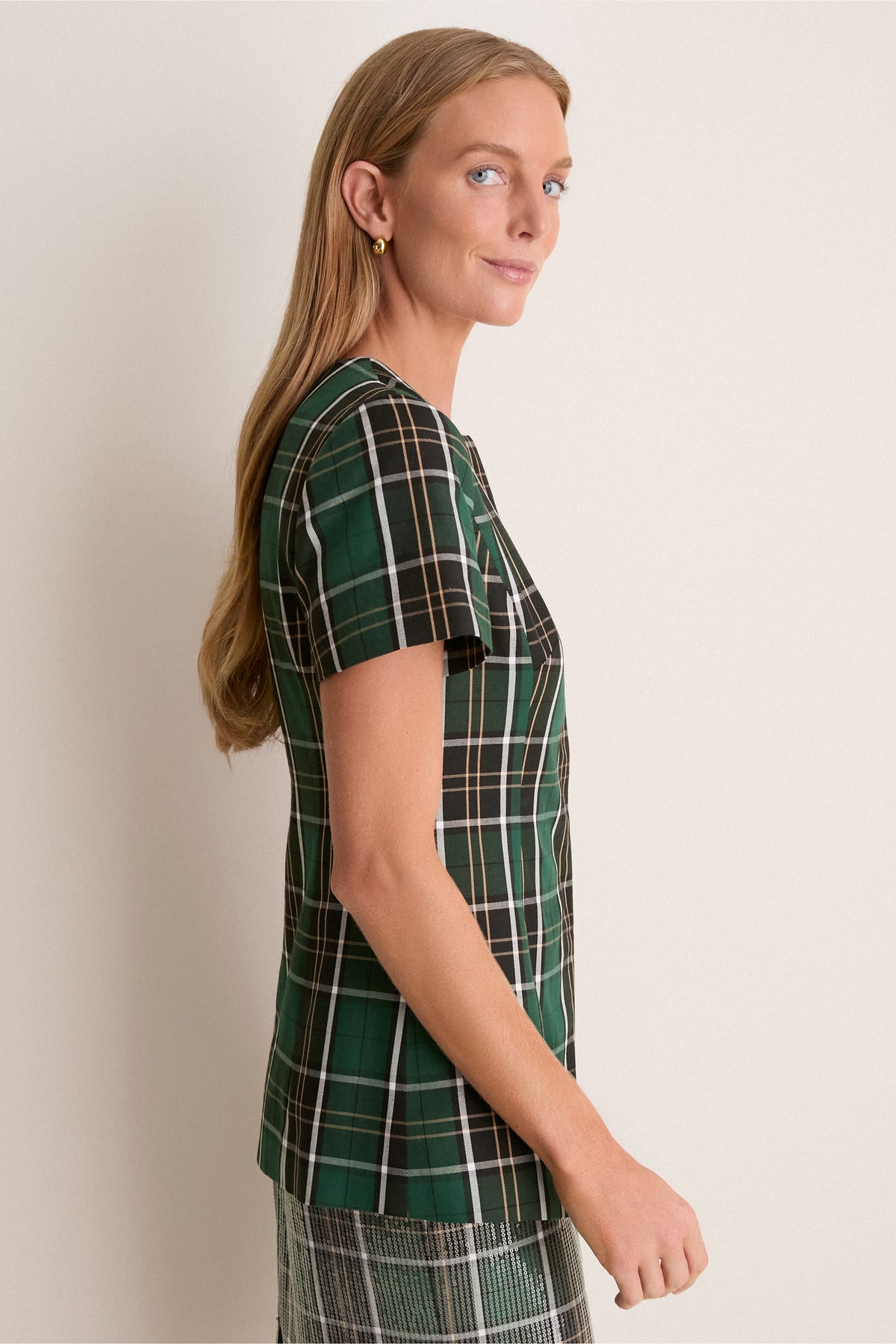 Park Plaid Short Sleeve Duke Top