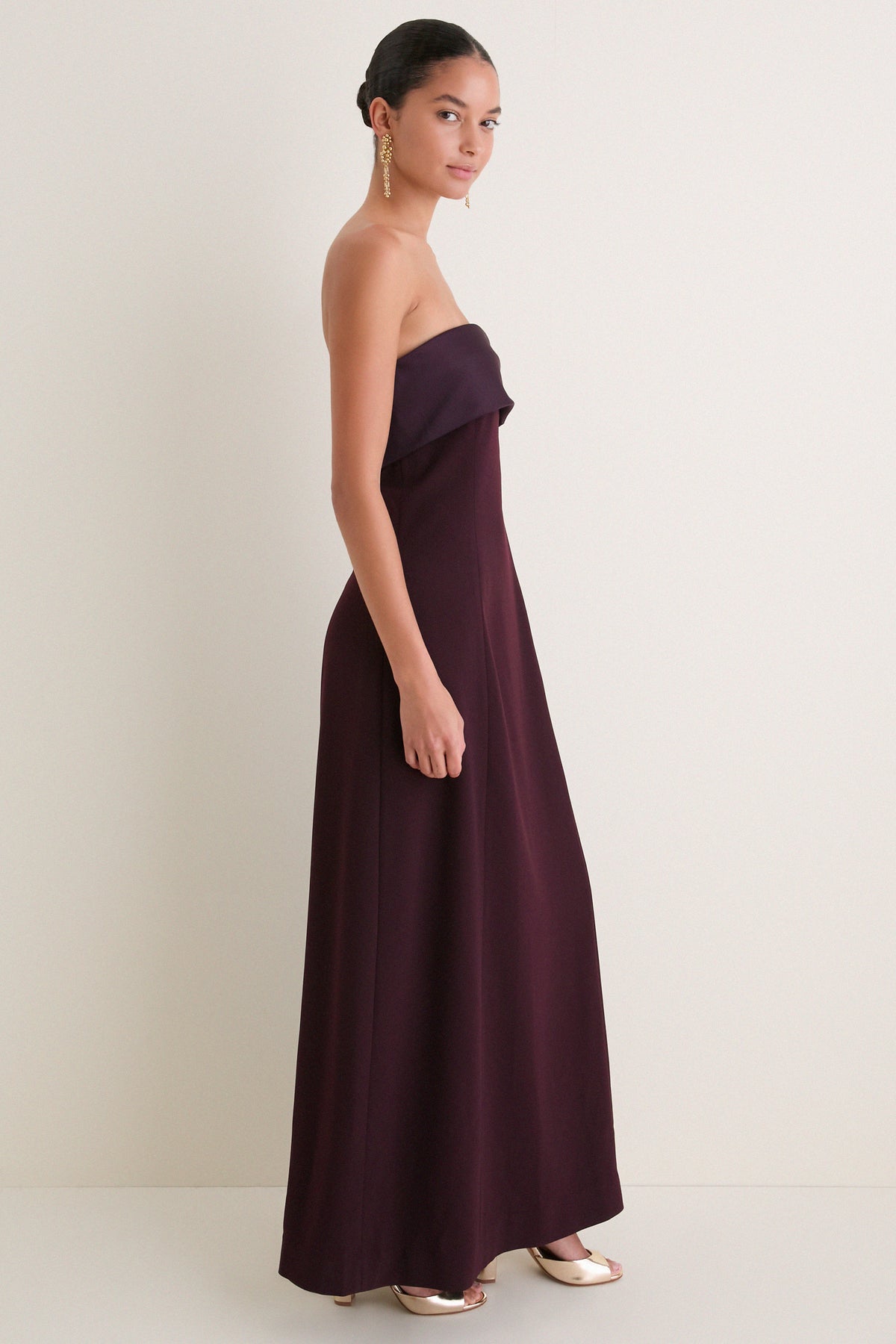 Aubergine Strapless Anita Dress