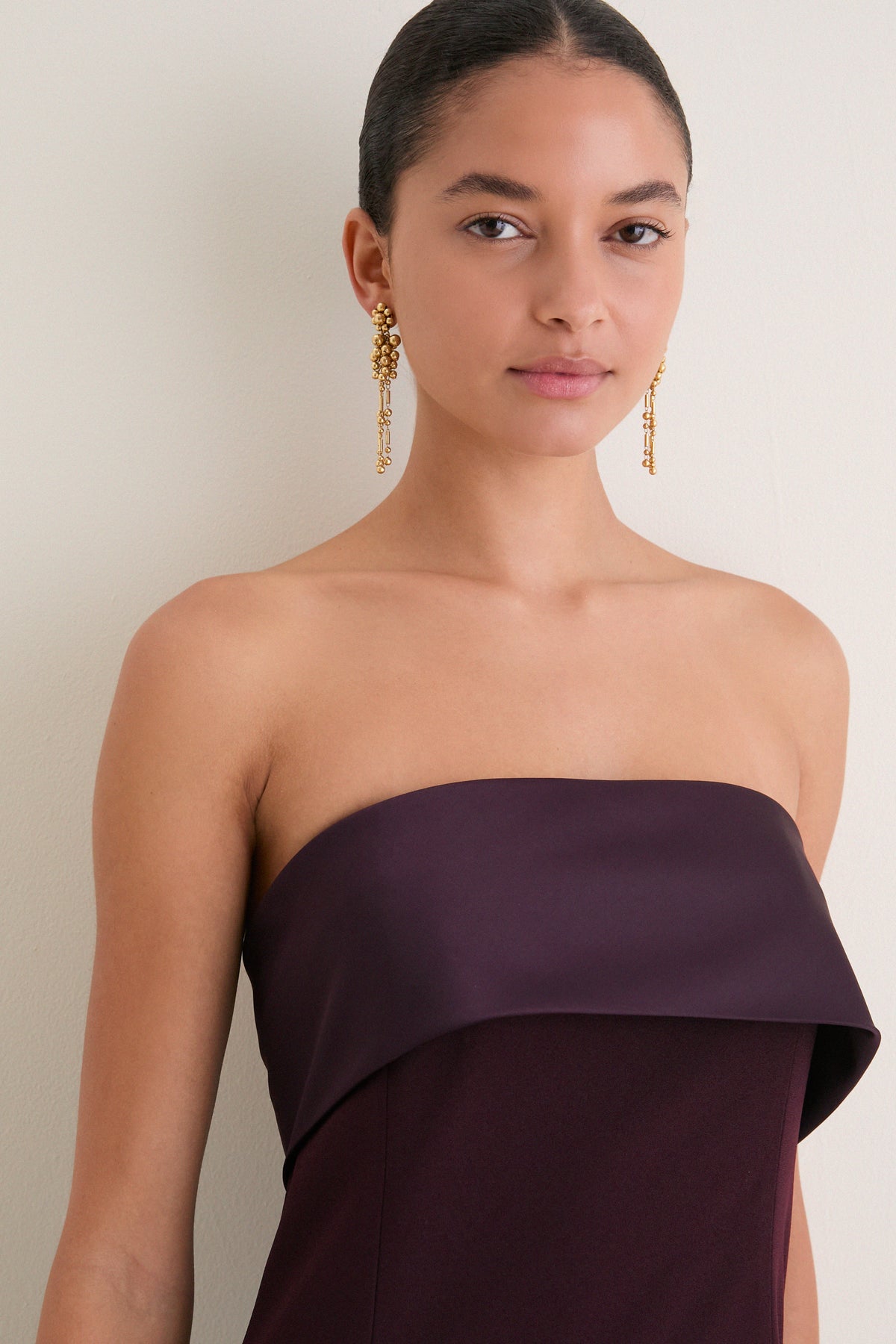 Aubergine Strapless Anita Dress