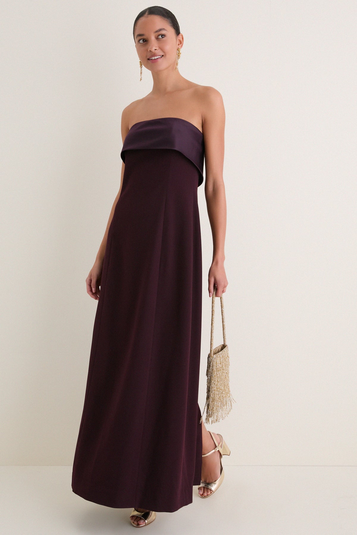 Aubergine Strapless Anita Dress