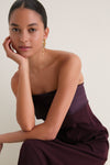 Aubergine Strapless Anita Dress