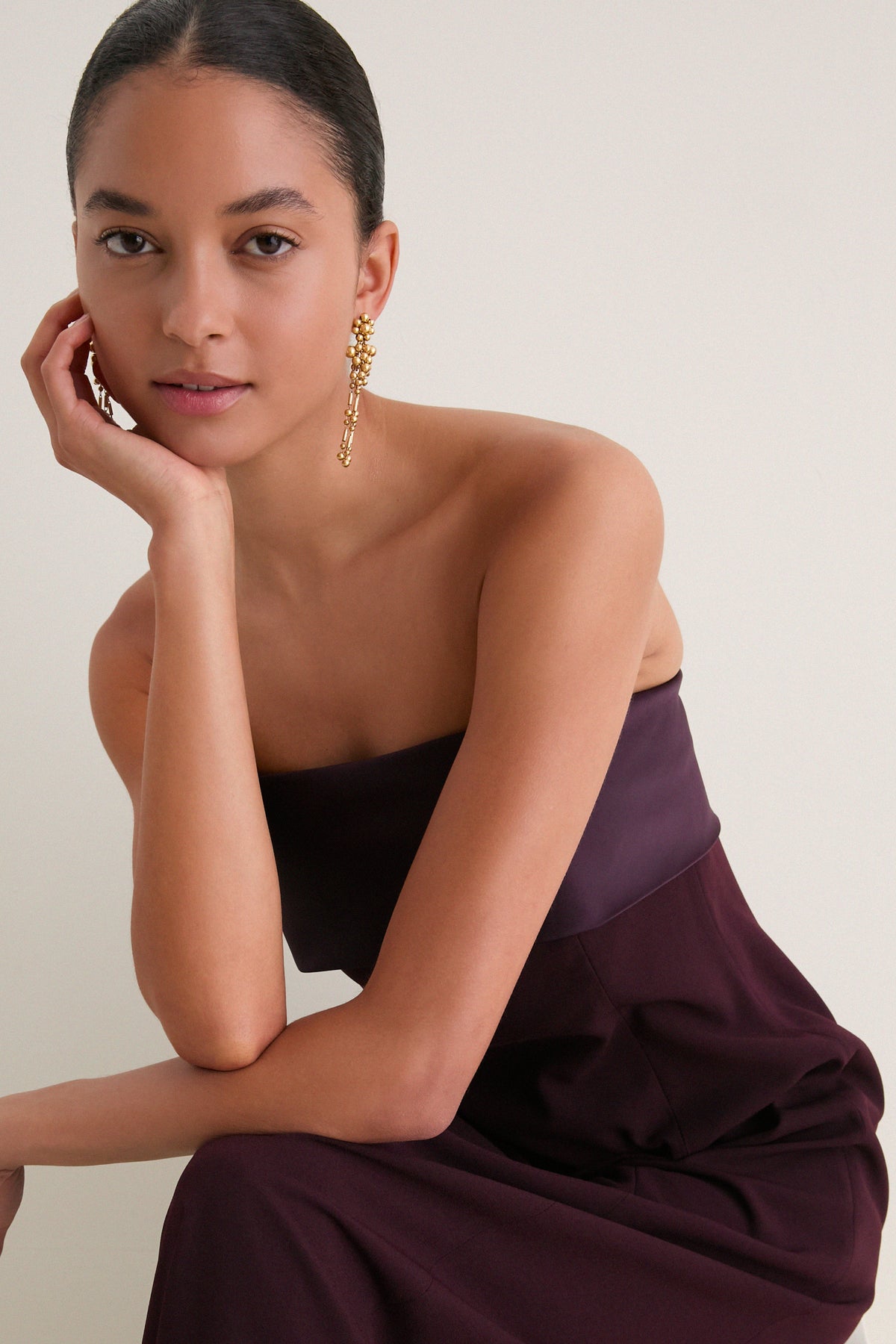 Aubergine Strapless Anita Dress