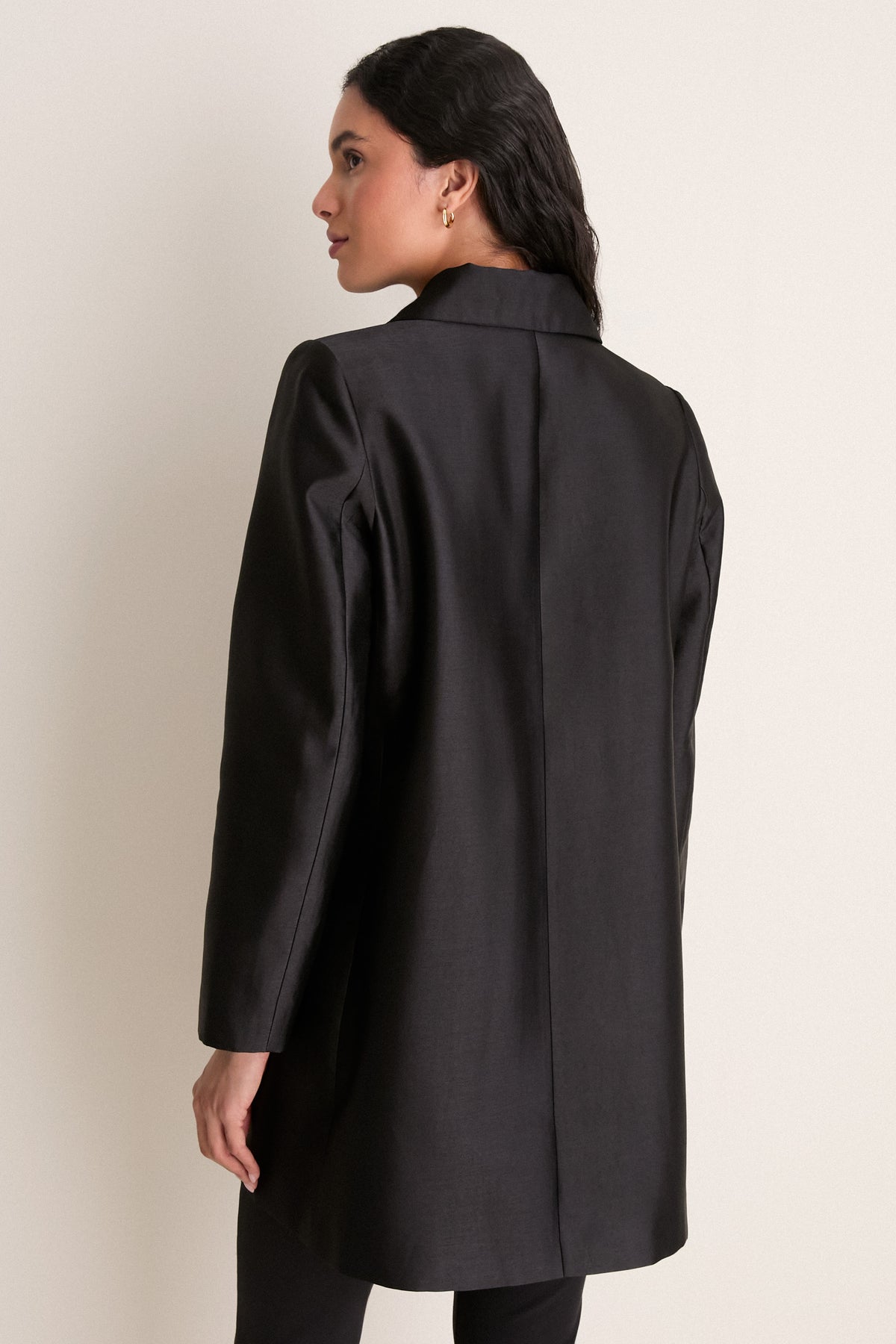 Black Dupioni Patton Coat