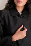 Black Dupioni Patton Coat