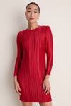 Red Plisse Holly Dress