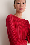 Red Plisse Holly Dress