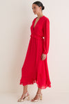 Red Textured Dot Selwyn Dress