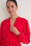 Red Textured Dot Selwyn Dress