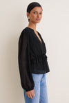 Black Textured Dot Selwyn Blouse