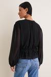 Black Textured Dot Selwyn Blouse