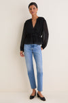 Black Textured Dot Selwyn Blouse