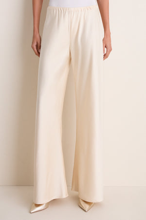 Champagne Double Face Satin Colby Pant