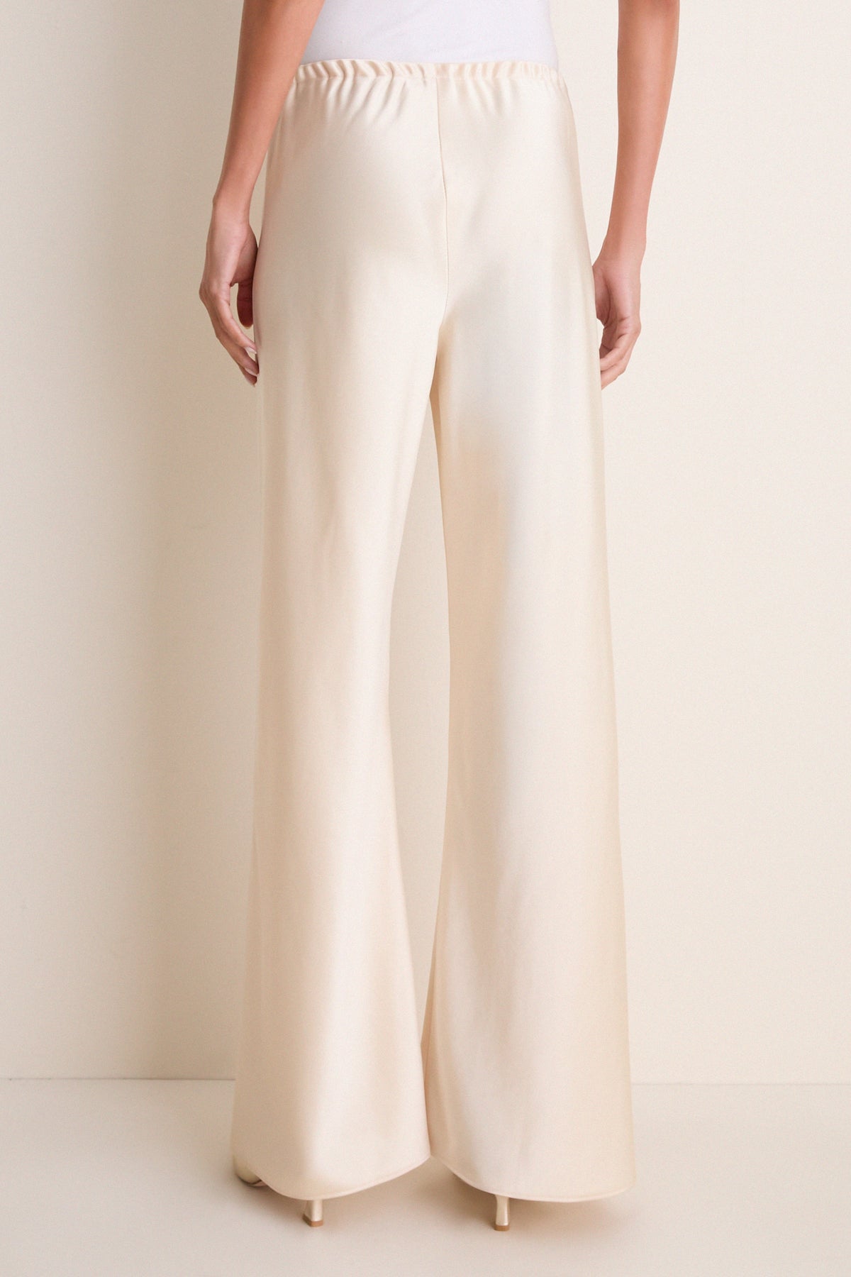 Champagne Double Face Satin Colby Pant