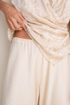 Champagne Double Face Satin Colby Pant