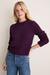 Oxblood and Navy Fine Stripe Mini Marina Sweater