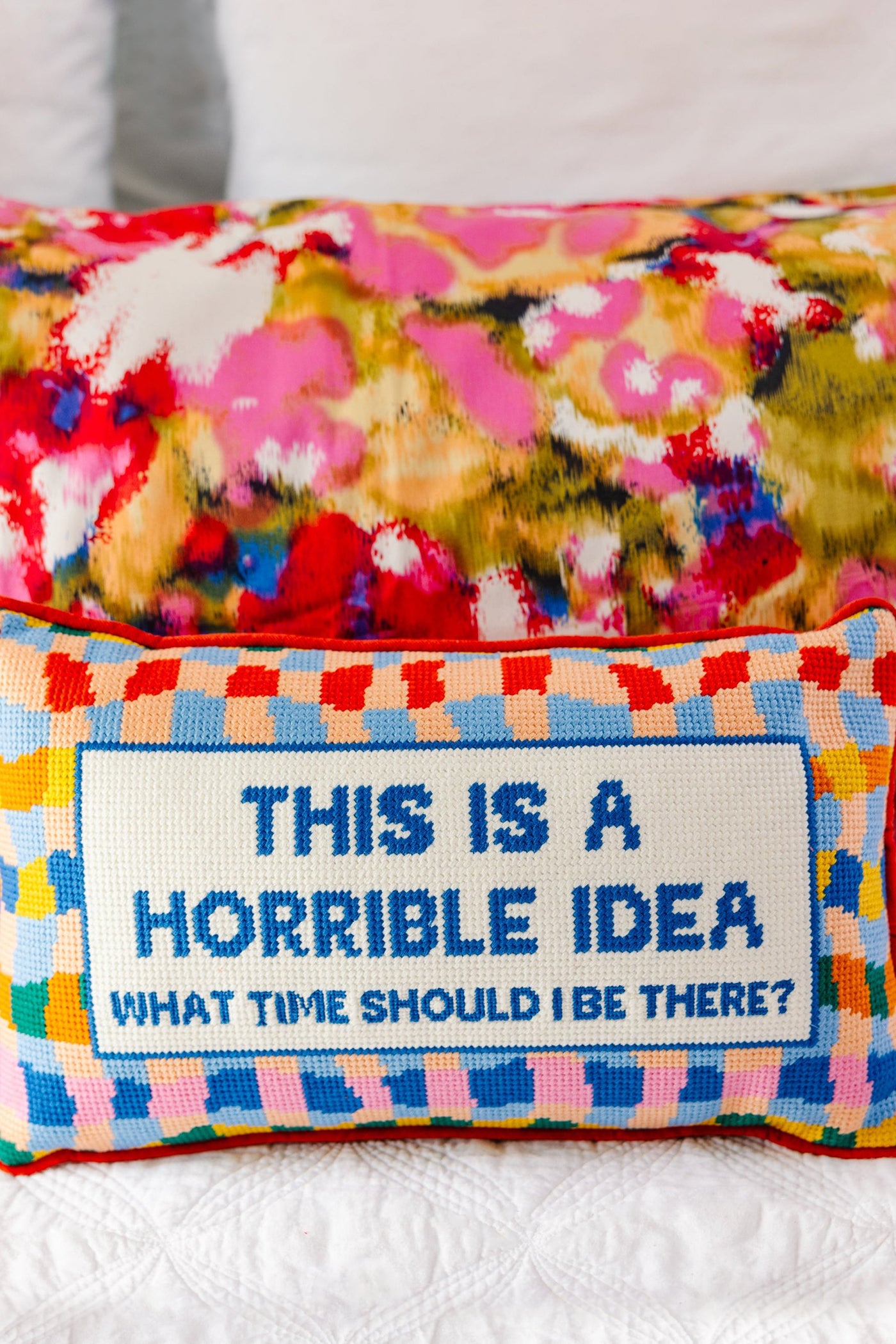 Horrible Idea Needlepoint Pillow