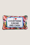 Caviar and Cash Needlepoint Pillow