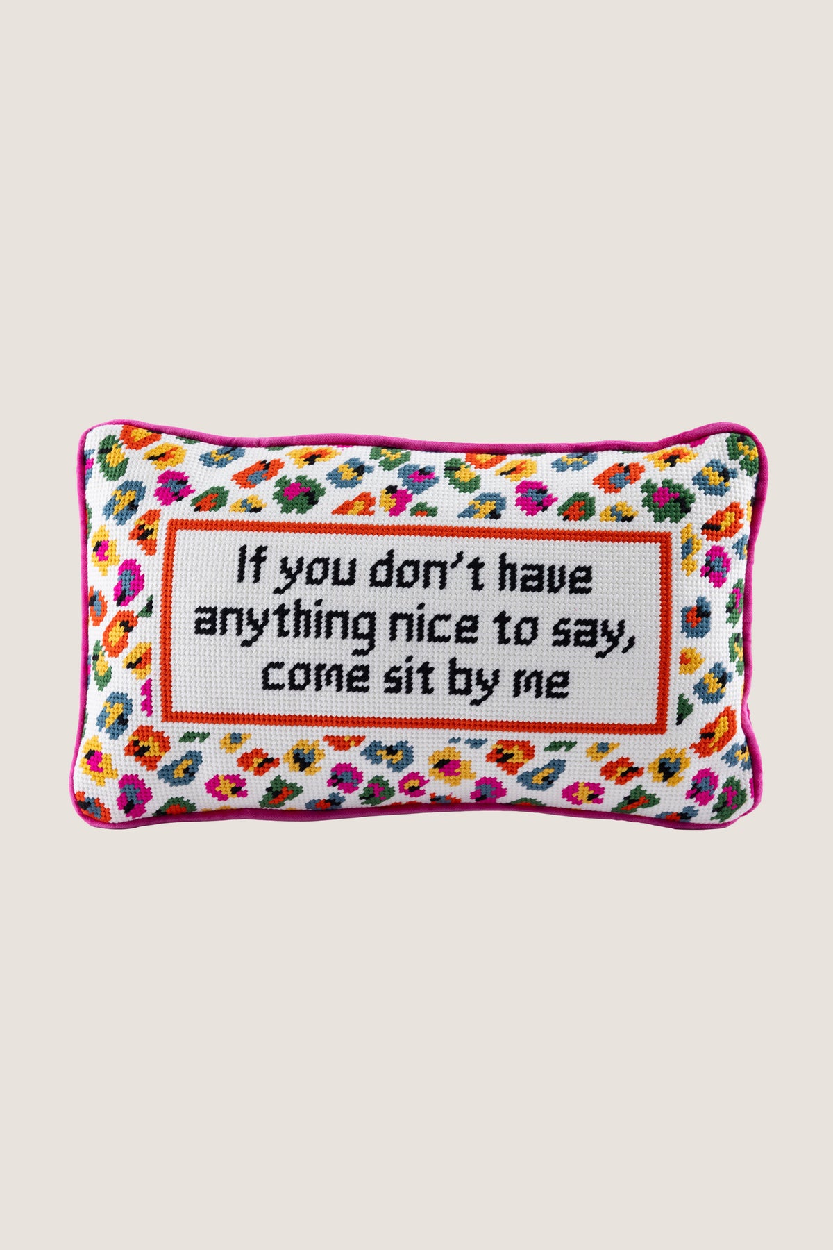 Come Sit By Me Needlepoint Pillow