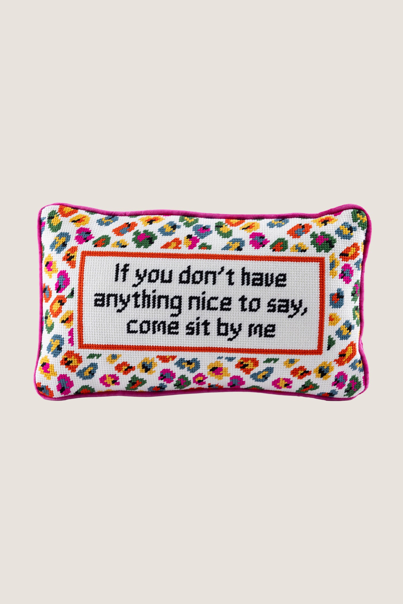 Come Sit By Me Needlepoint Pillow