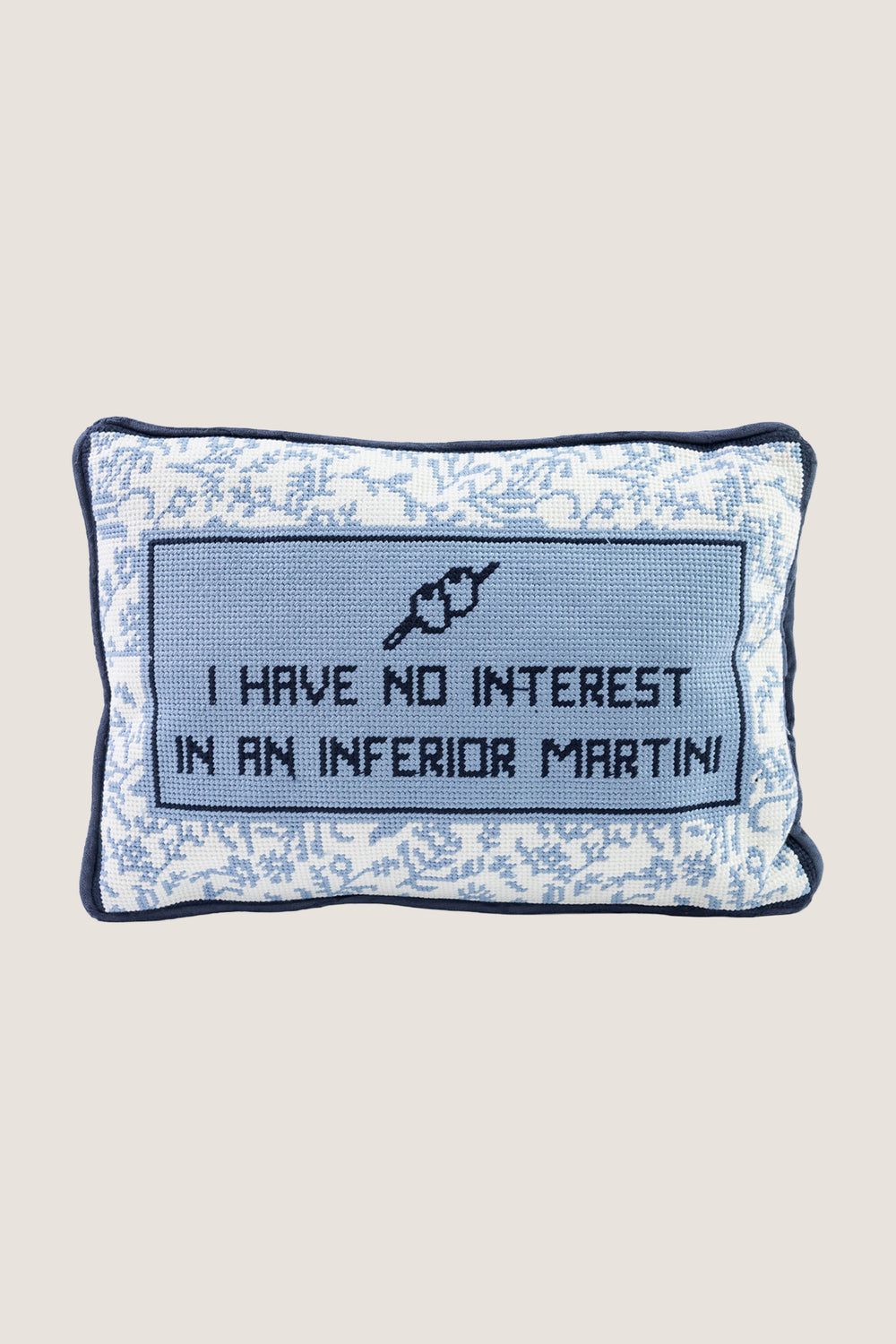 Inferior Martini Needlepoint Pillow