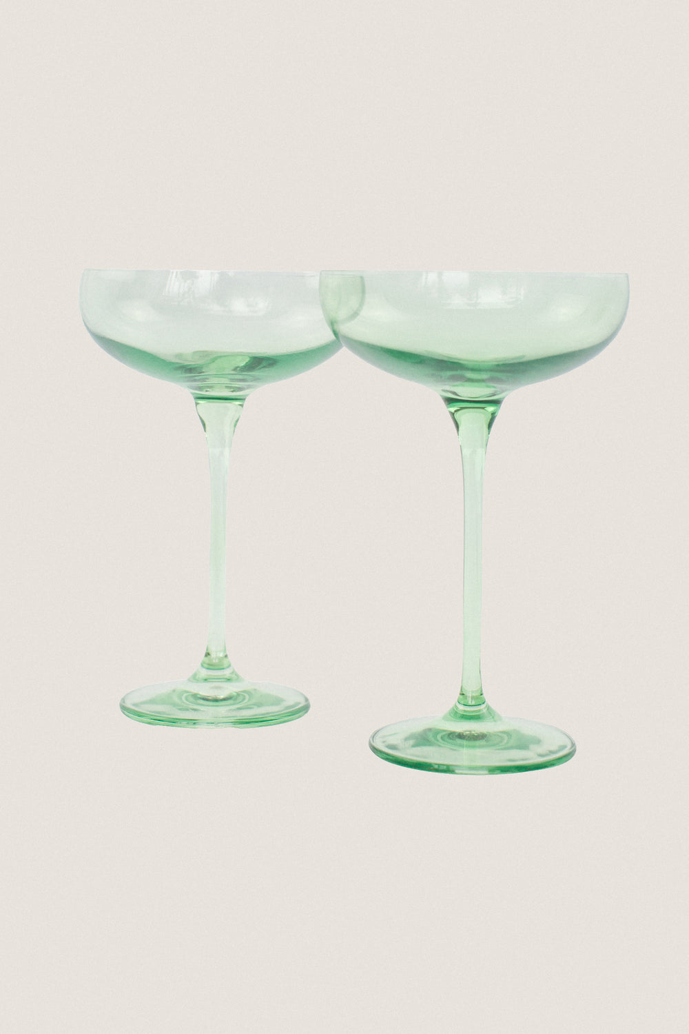 Mint Champagne Coupes Set of 2