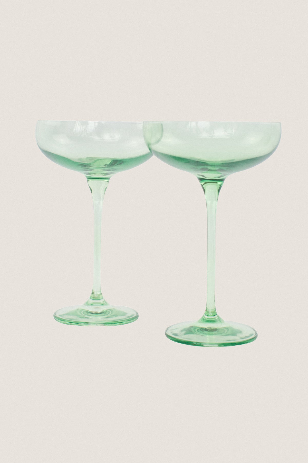Mint Champagne Coupes Set of 2