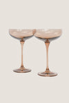 Amber Smoke Champagne Coupes Set of 2