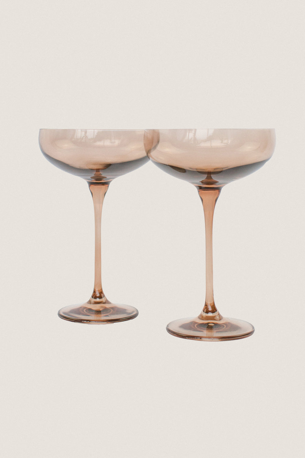 Amber Smoke Champagne Coupes Set of 2